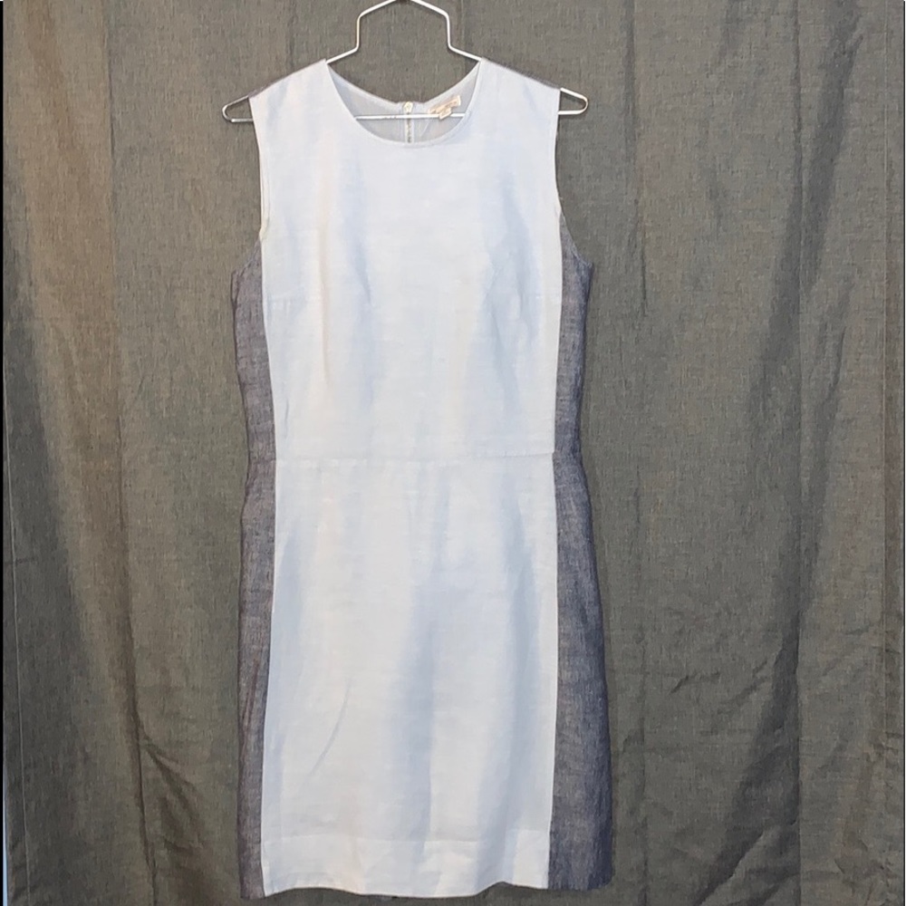 Gap Linen Blend Two Tone Sheath Dress Sz 2